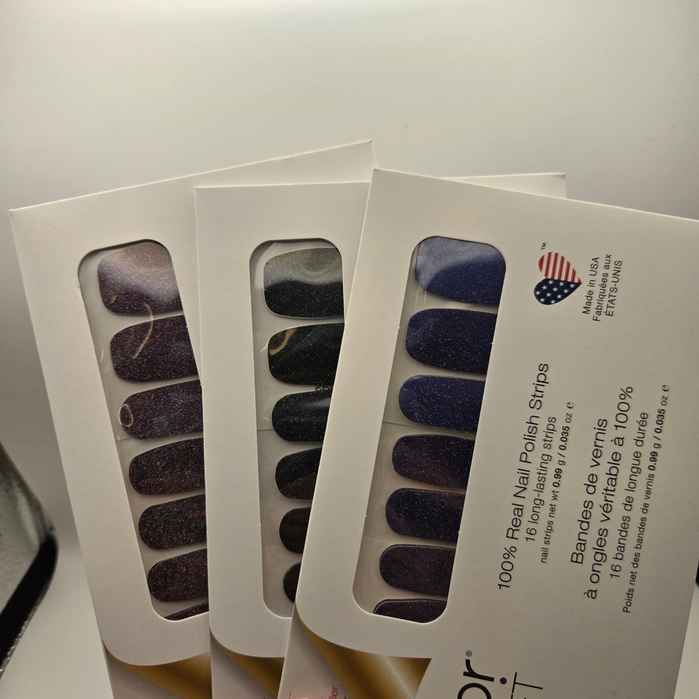 Color Street Nail Polish Strips Bundle Juneau Only in Vegas Night Terror 3 Pack